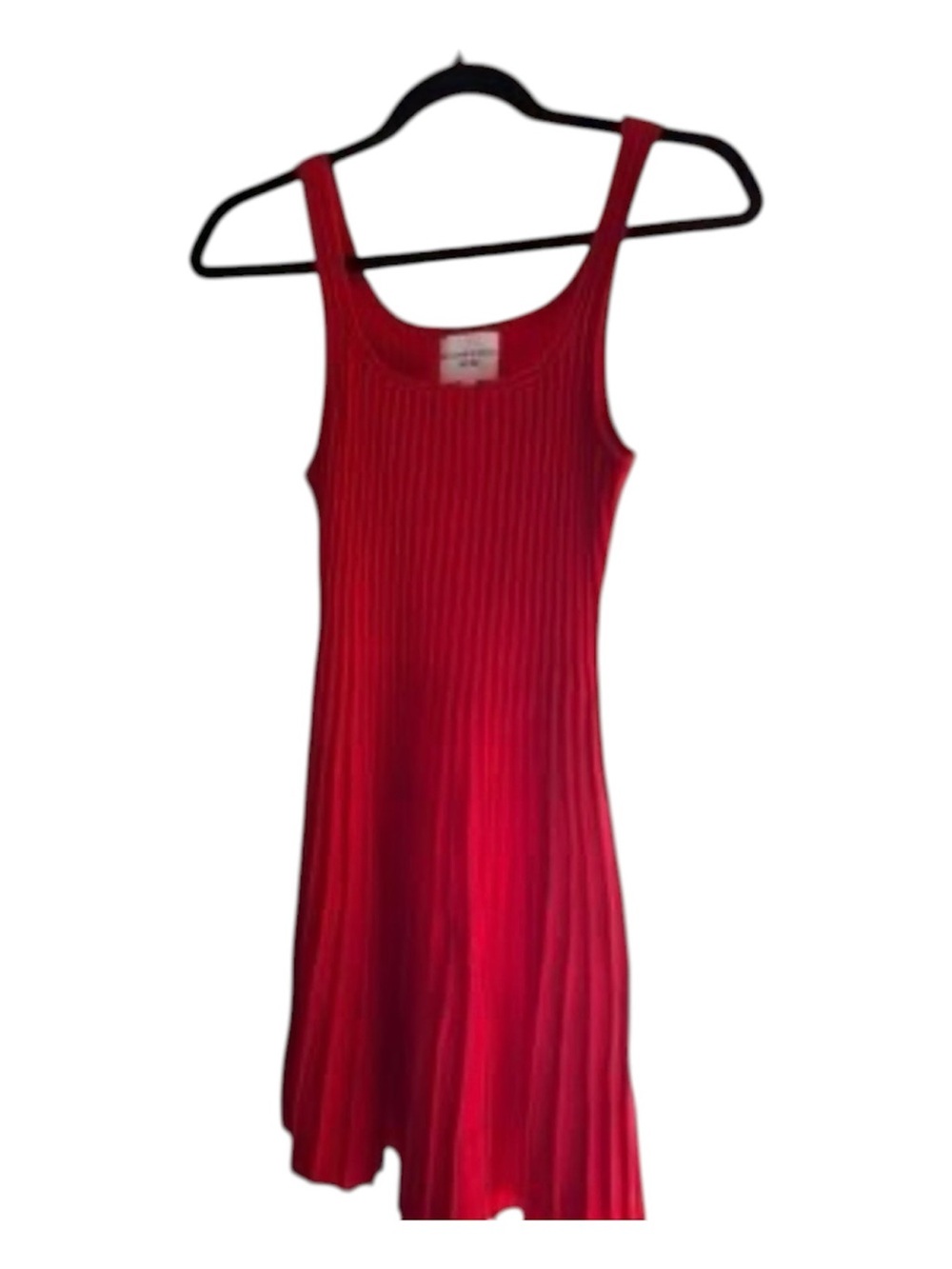 Red Ribbed Tank Dress - Women